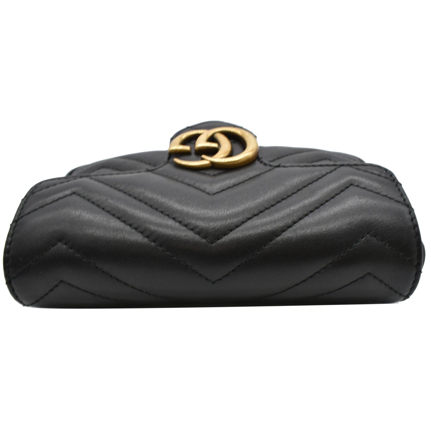 GUCCI Gucci Marmont Matelasse Leather Super Mini Crossbody Bag Black