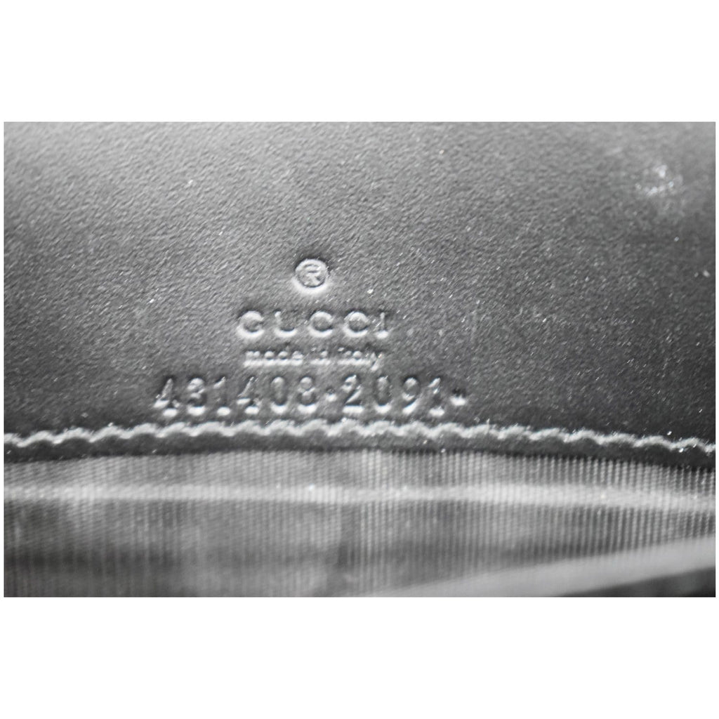 GUCCI Bow Leather Chain Wallet Black 431408