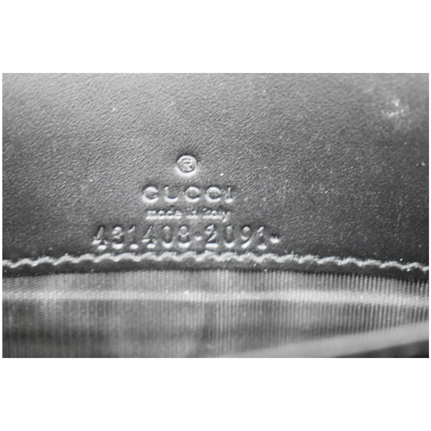 GUCCI Bow Leather Chain Wallet Black 431408