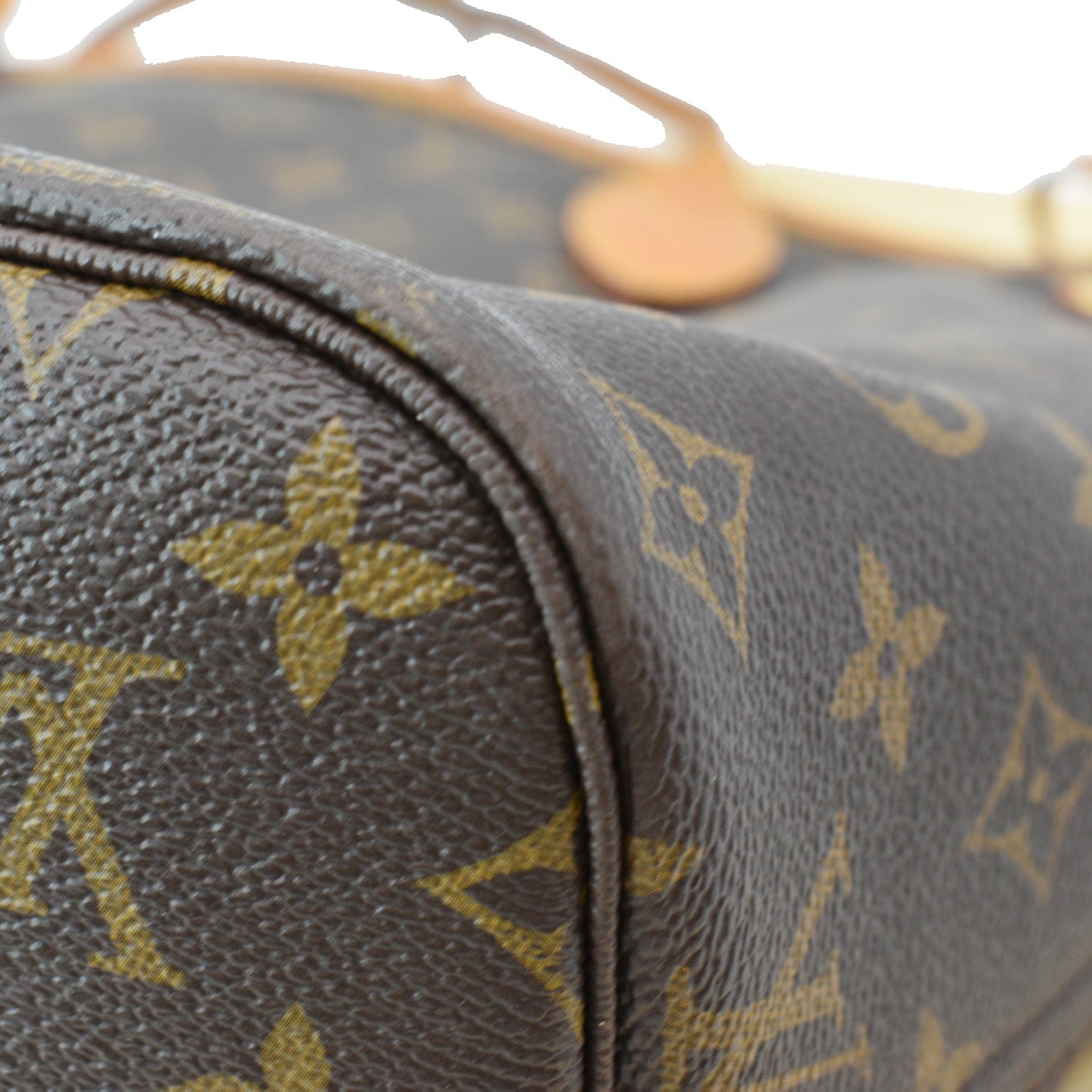 LOUIS VUITTON Neverfull MM Monogram Canvas Tote Bag Brown