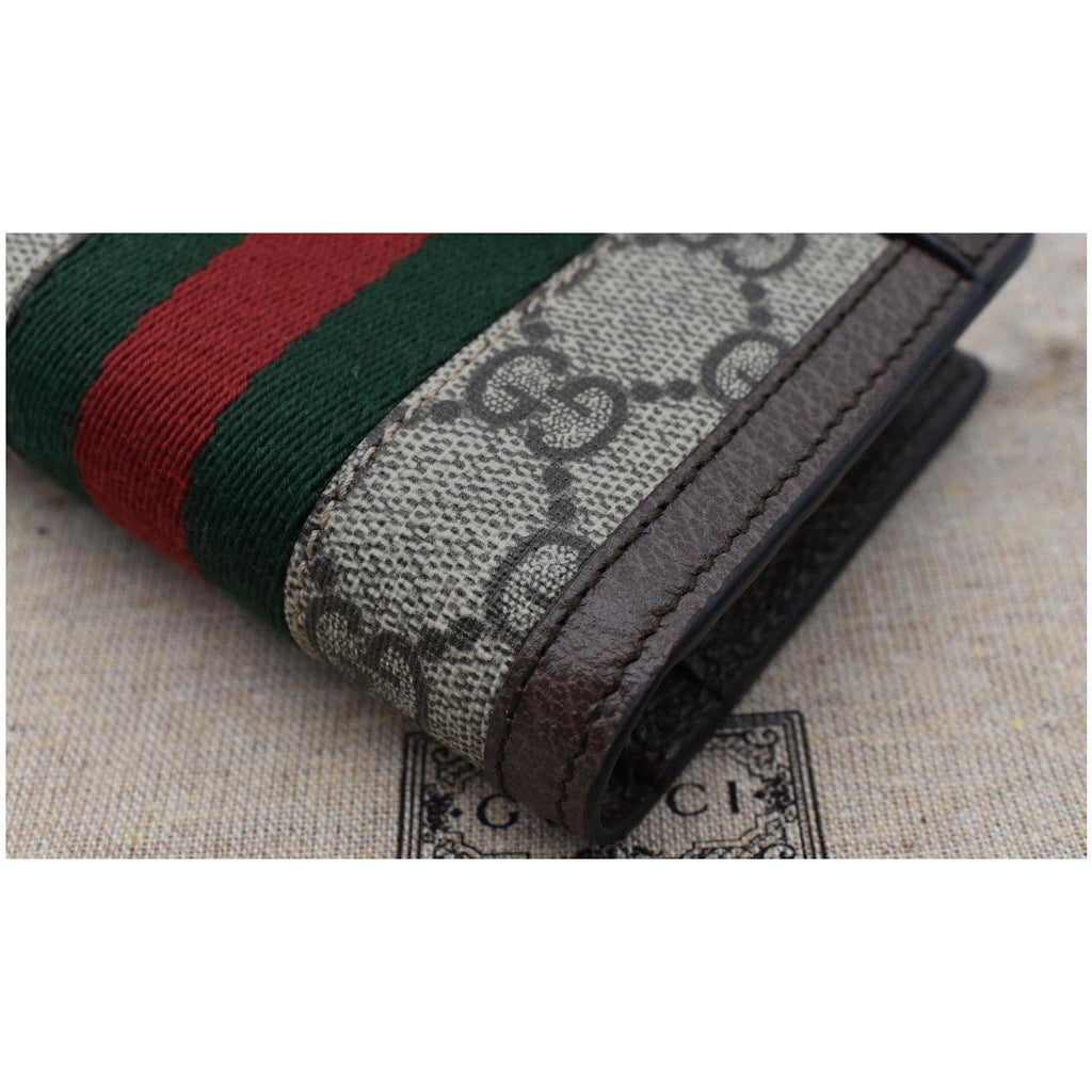 GUCCI Ophidia Gucci Card Case Wallet Beige