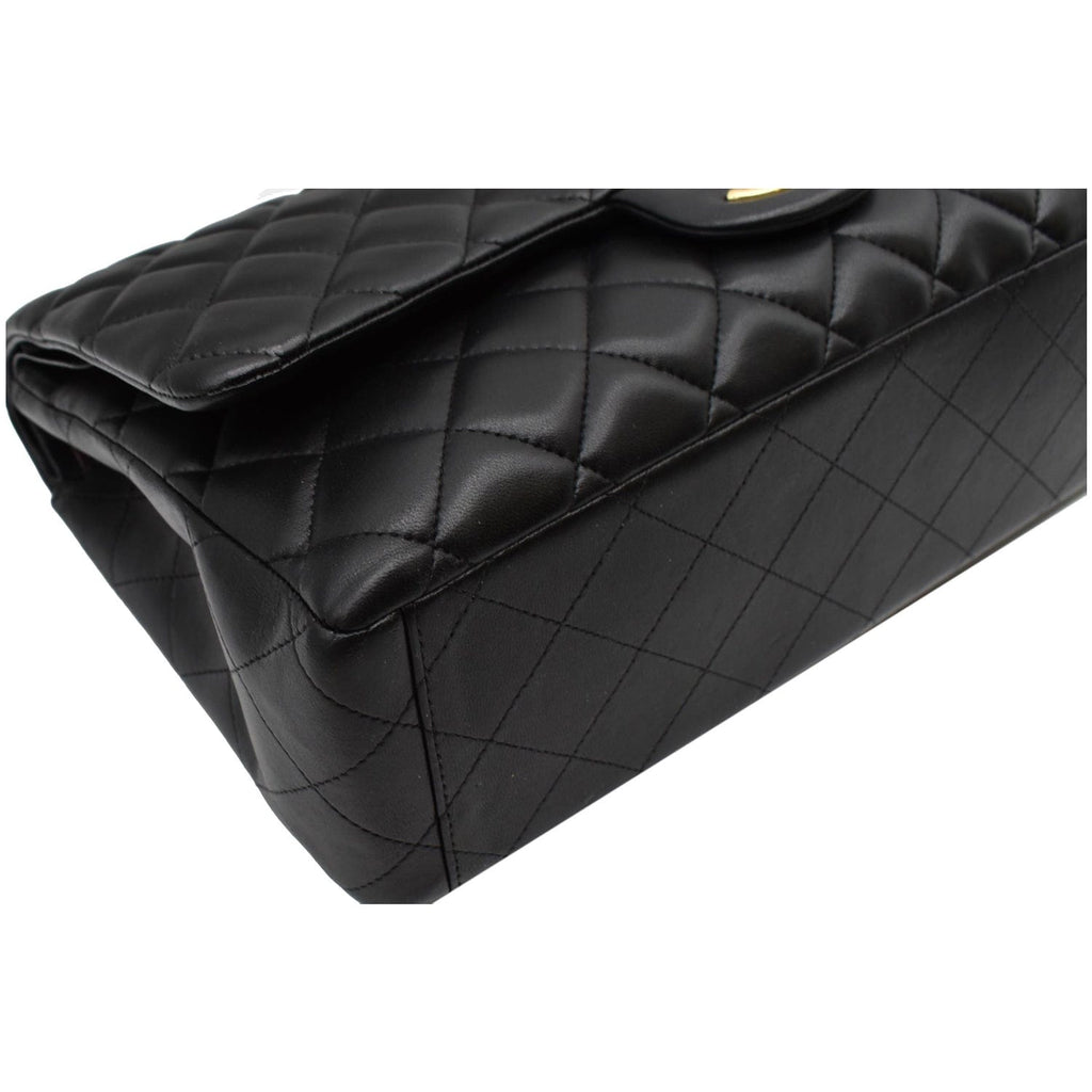 Chanel Maxi Double Flap  Leather Shoulder Bag Black