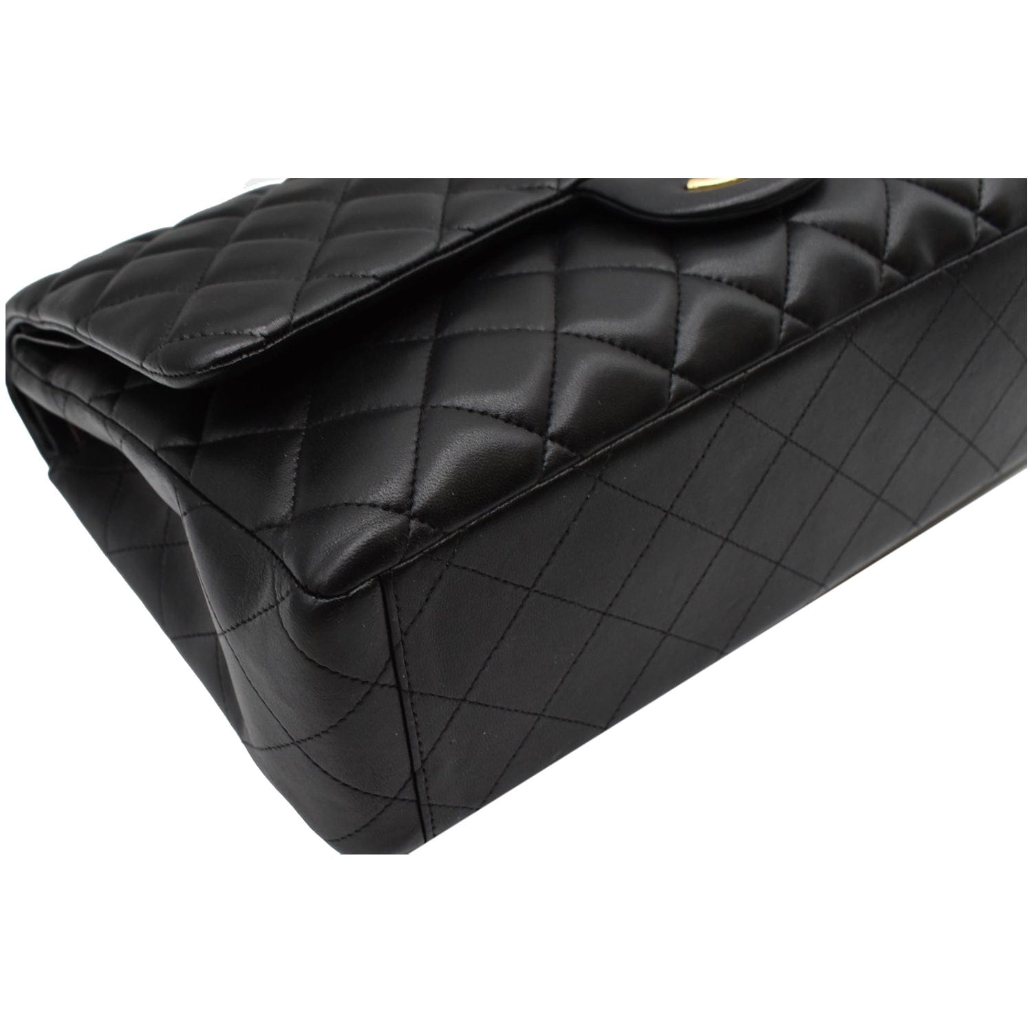 Chanel Maxi Double Flap  Leather Shoulder Bag Black