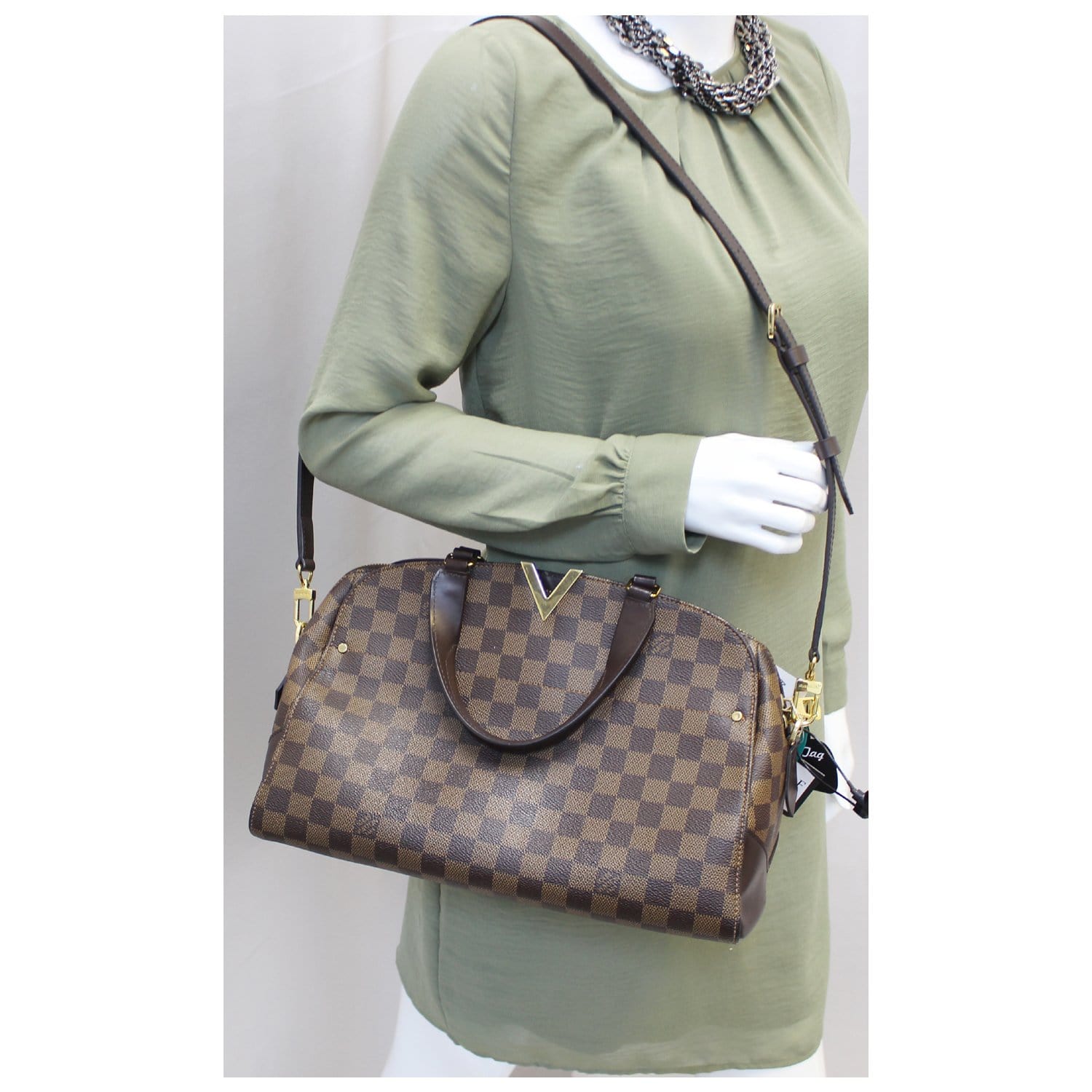 LOUIS VUITTON Kensington Bowling Damier Ebene Shoulder Handbag