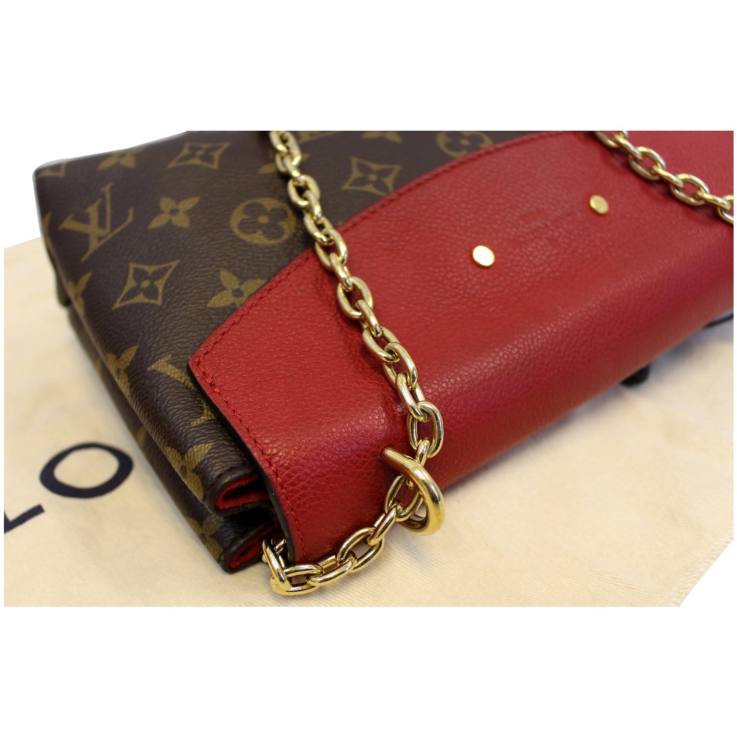 LOUIS VUITTON Saint Placide Monogram Canvas Shoulder Crossbody Bag Cerise
