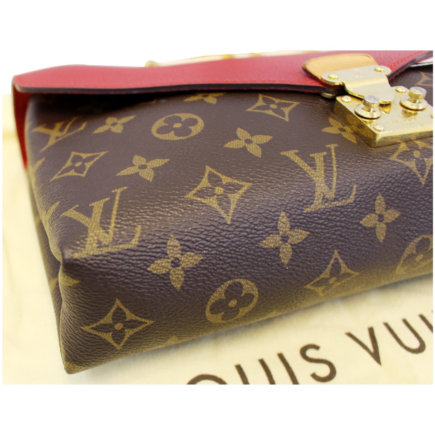 LOUIS VUITTON Monogram Canvas Pallas Chain Crossbody Bag Cherry
