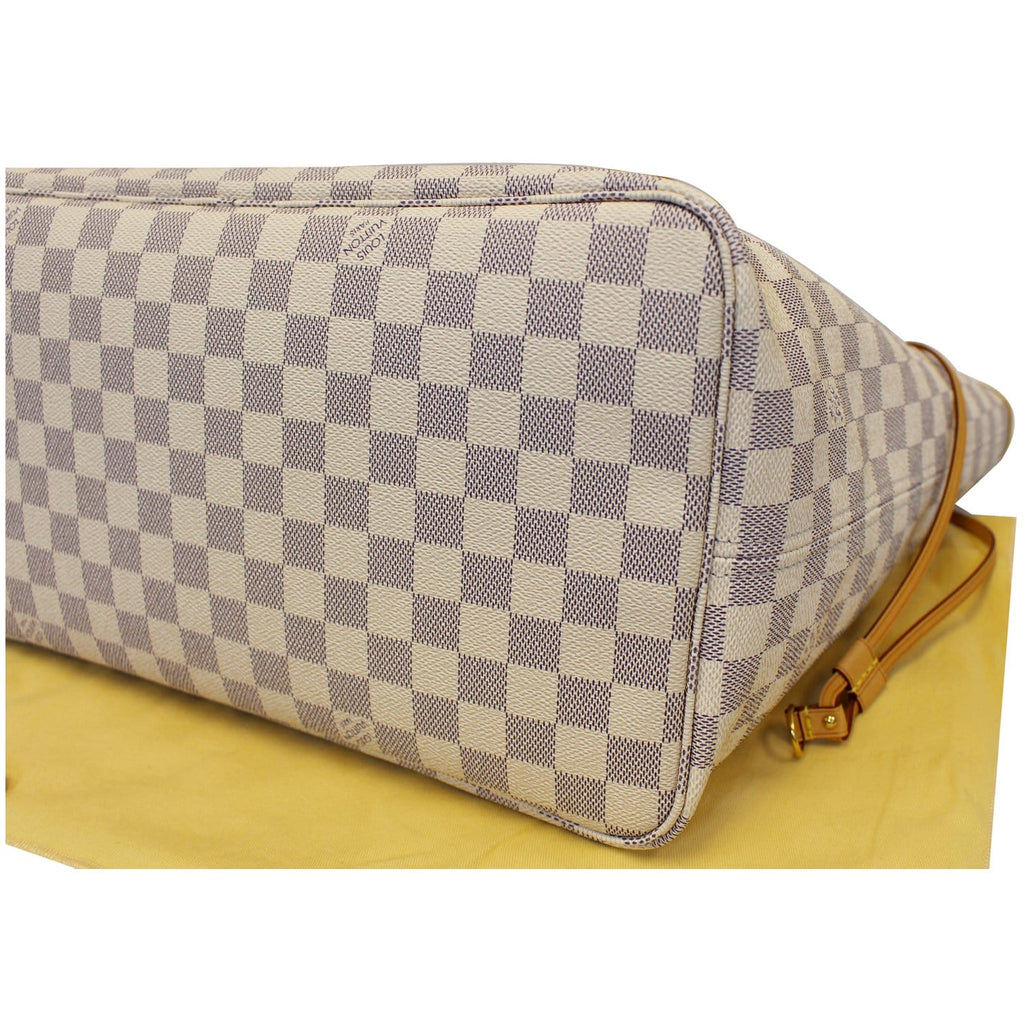 LOUIS VUITTON Neverfull GM Damier Azur Tote Shoulder Bag Rose Ballerine