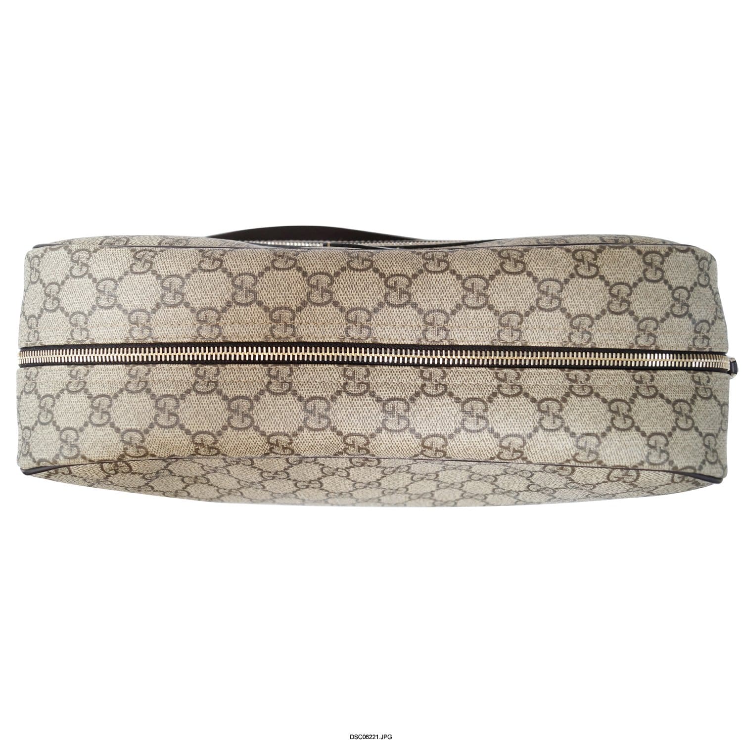 GUCCI Men's Beige/Ebony Gucci  Plus Coated Canvas Messenger Crossbody Bag 211107