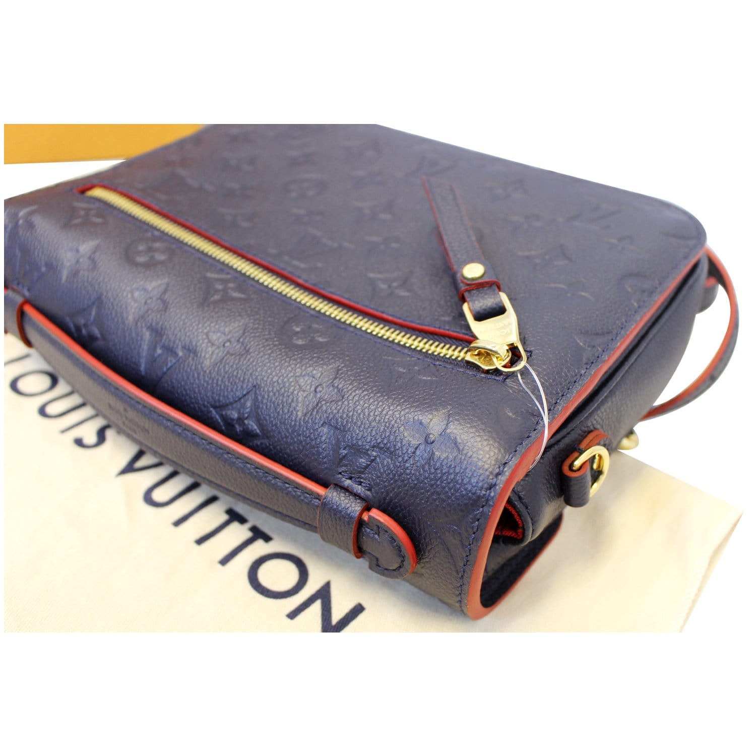 LOUIS VUITTON Pochette Metis Monogram Empreinte Shoulder Bag Marine Rouge