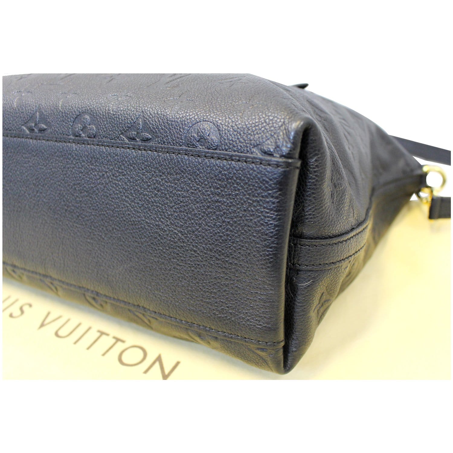 LOUIS VUITTON Bastille MM Empreinte Leather Shoulder Handbag Black