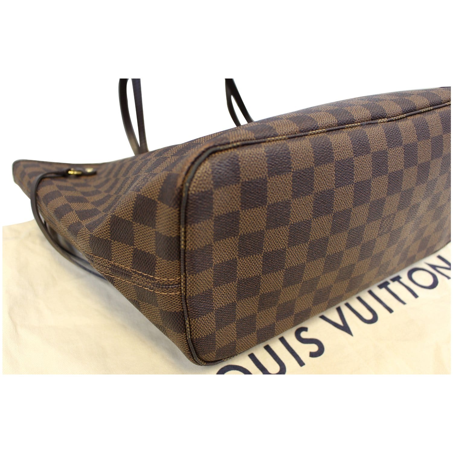 LOUIS VUITTON Neverfull MM Damier Ebene Tote Shoulder Bag