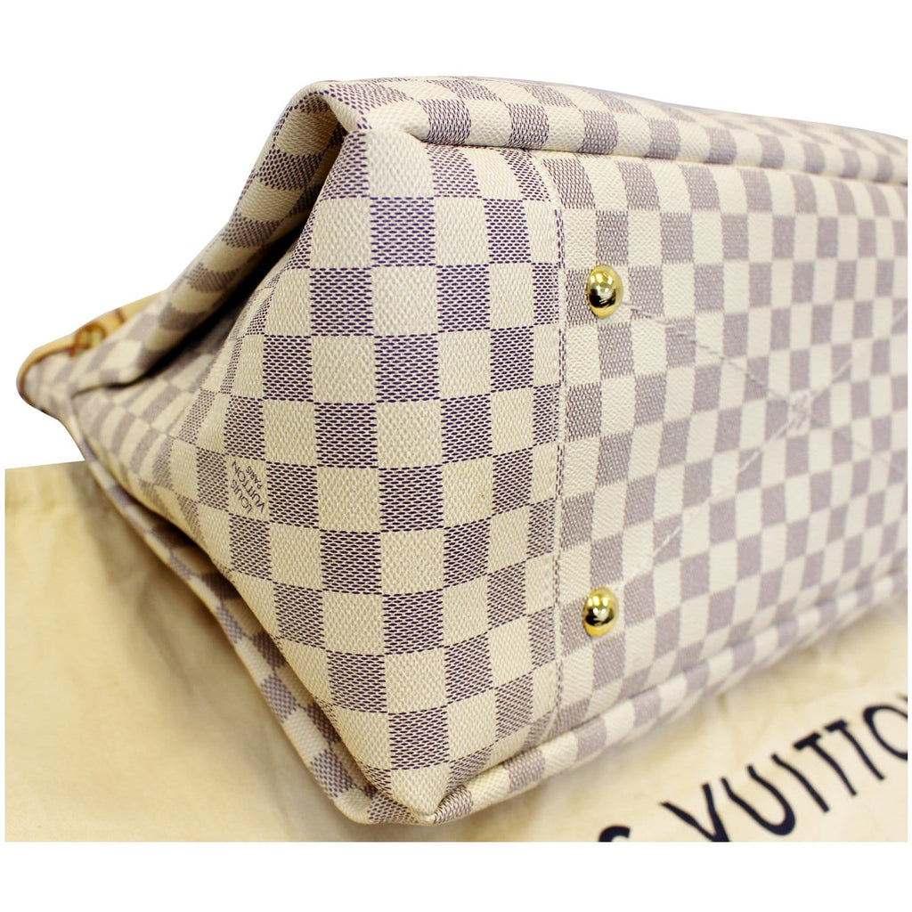 LOUIS VUITTON Artsy MM Damier Azur Shoulder Bag White