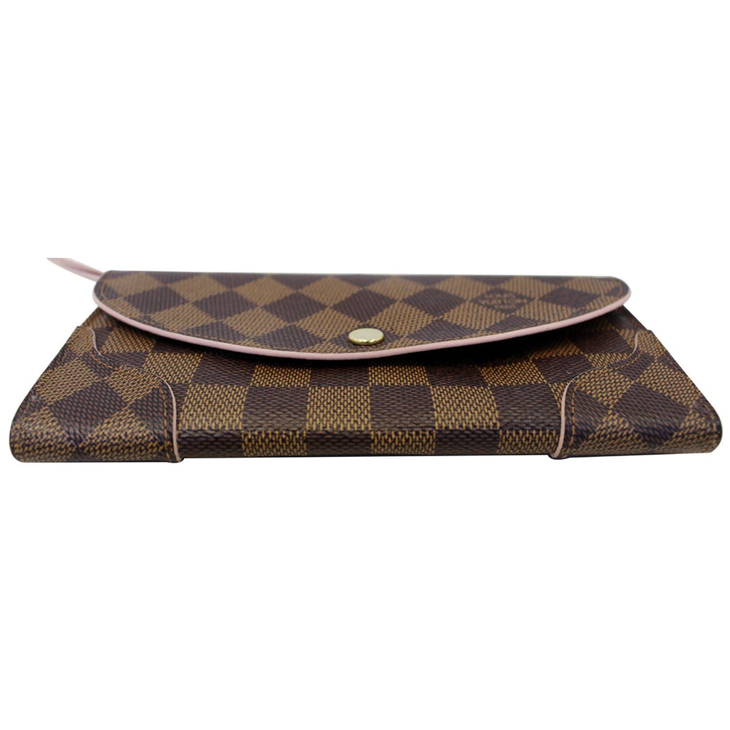 LOUIS VUITTON Caissa Damier Ebene Wallet Rose Ballerine
