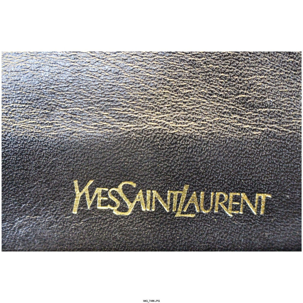 YVES SAINT LAURENT Black Caviar Leather Leather Clutch Bag
