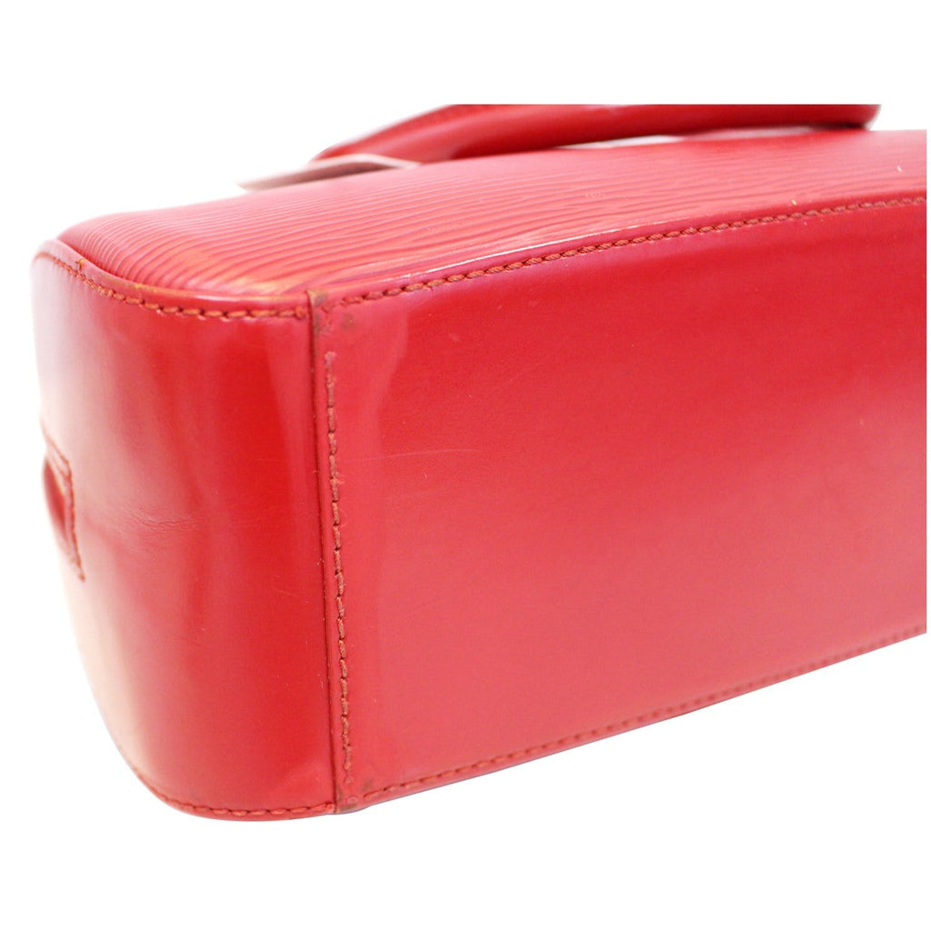 LOUIS VUITTON Jasmine Epi Leather Satchel Bag Red