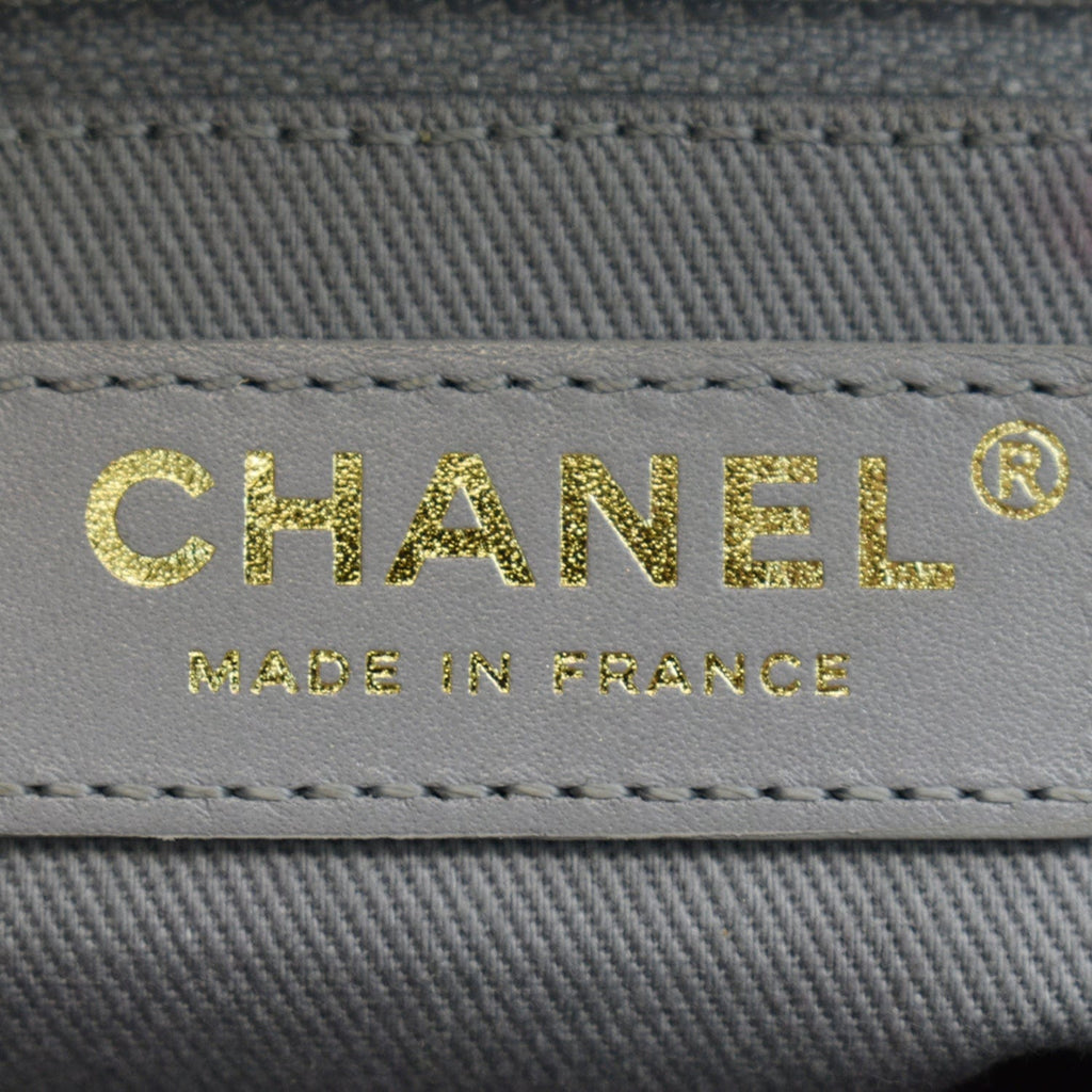 Chanel Business Affinity Medium Quilted Caviar Crossbody Bag Gray