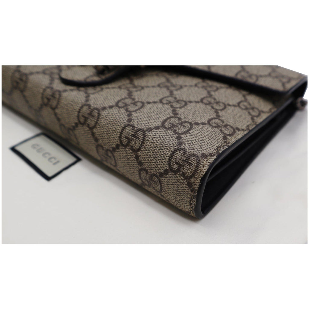 GUCCI Dionysus Gucci Supreme Crossbody Chain Wallet Beige 401231
