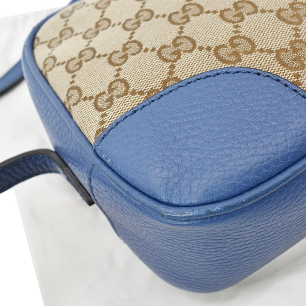 GUCCI Bree Gucci Canvas Leather Crossbody Bag Beige 449413