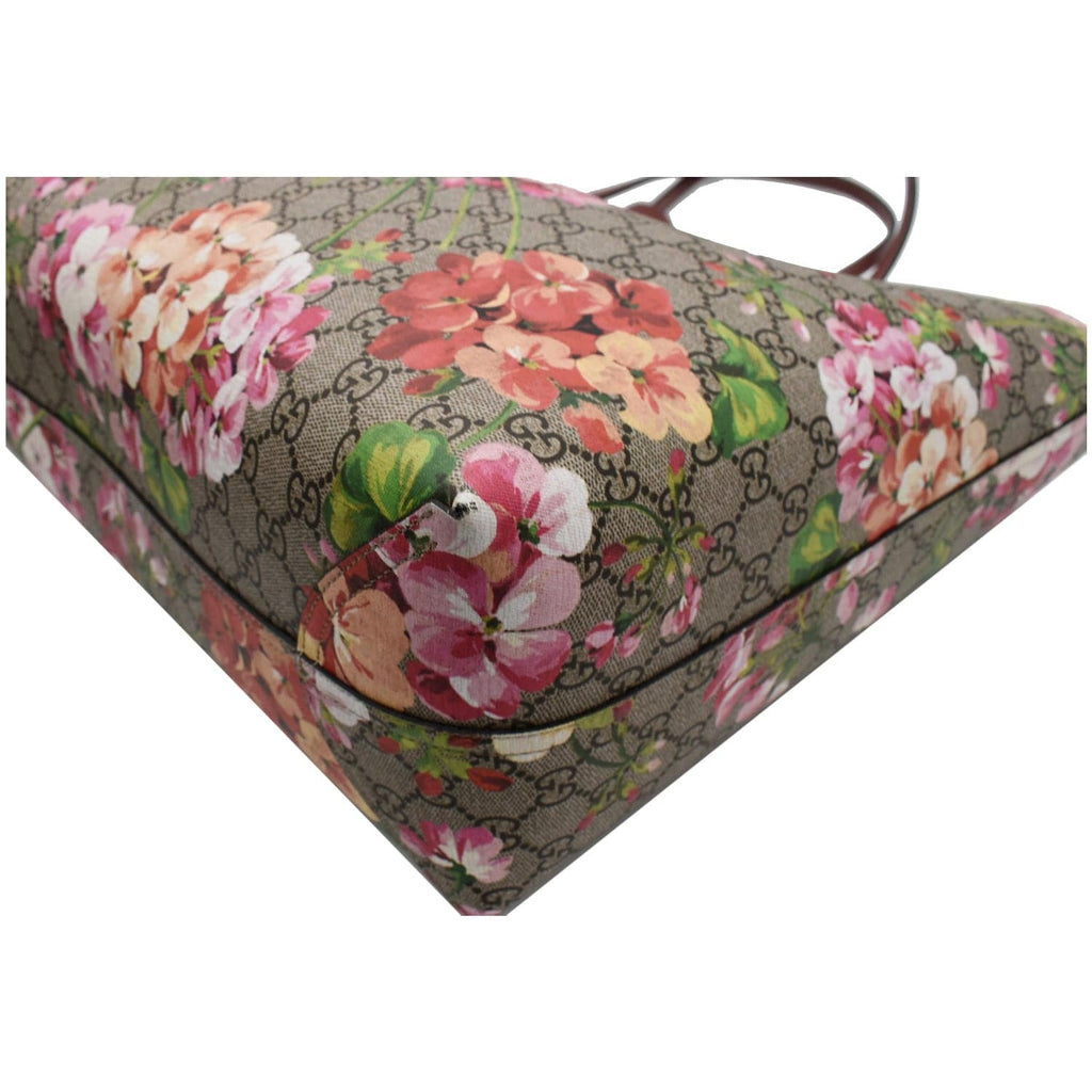 GUCCI Blooms Reversible Floral Gucci Canvas Tote Bag Multicolor 368571