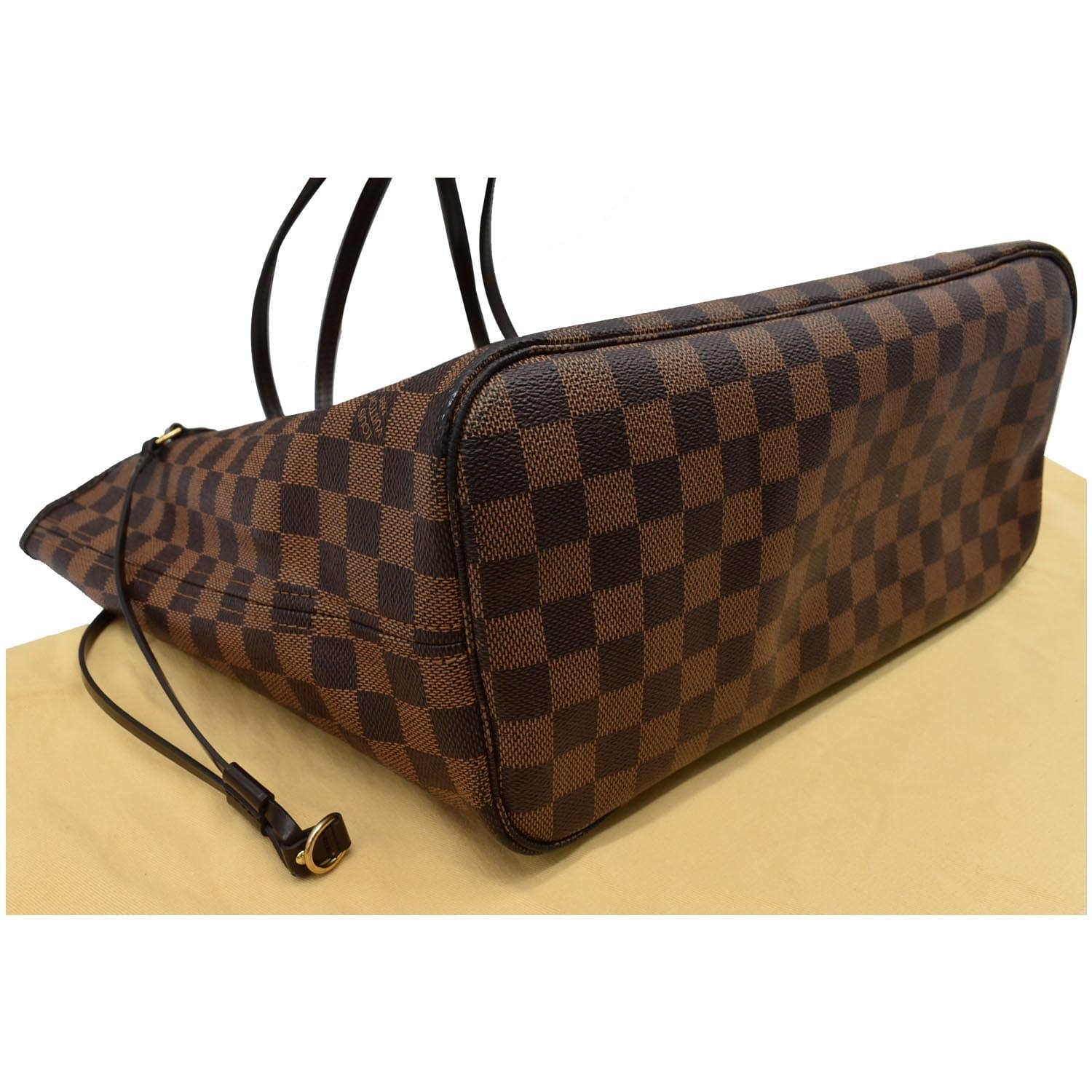 LOUIS VUITTON Neverfull MM Damier Ebene Tote Bag Brown