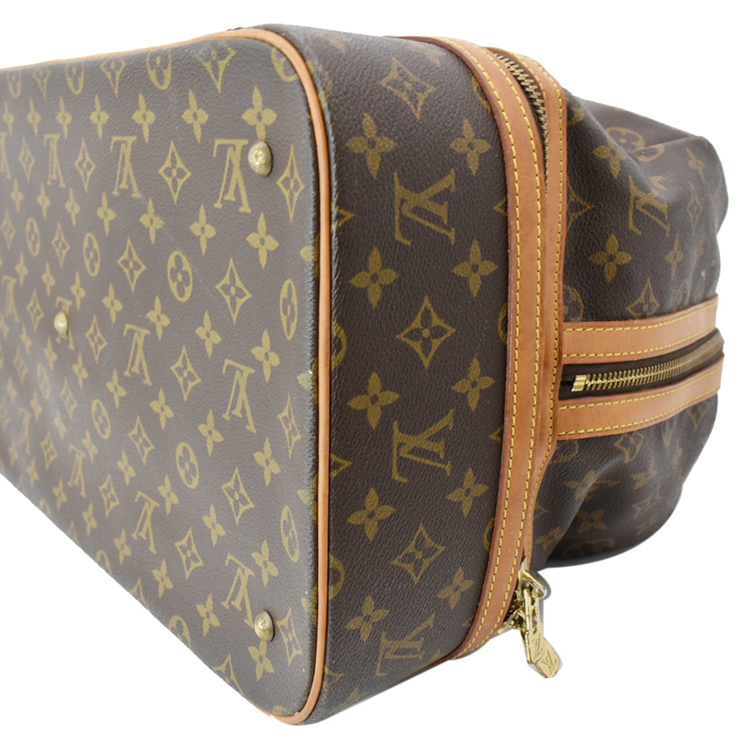 LOUIS VUITTON  Sac Sport Monogram Canvas Boston Travel Bag Brown