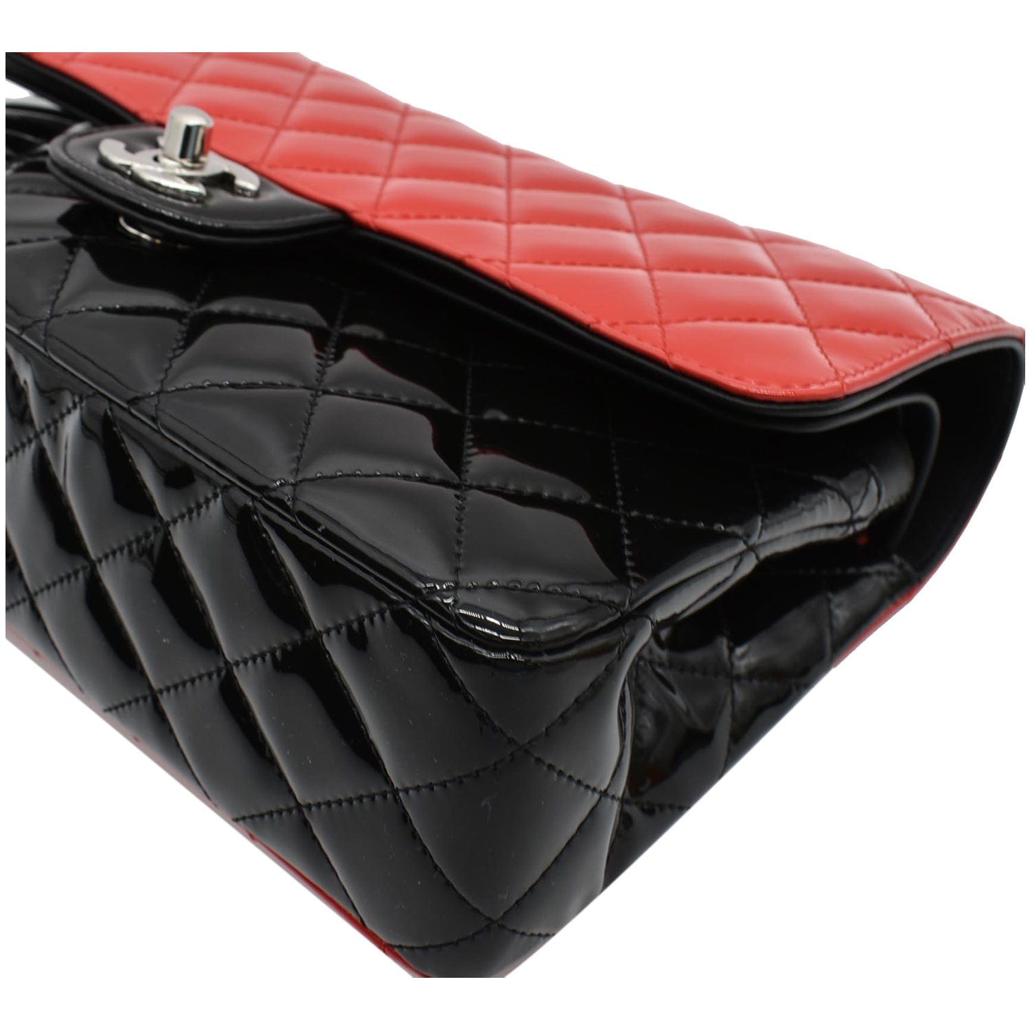 Chanel Medium Double Flap Quilted New 1:1 Rep Leather Shoulder Bag Black/Red
