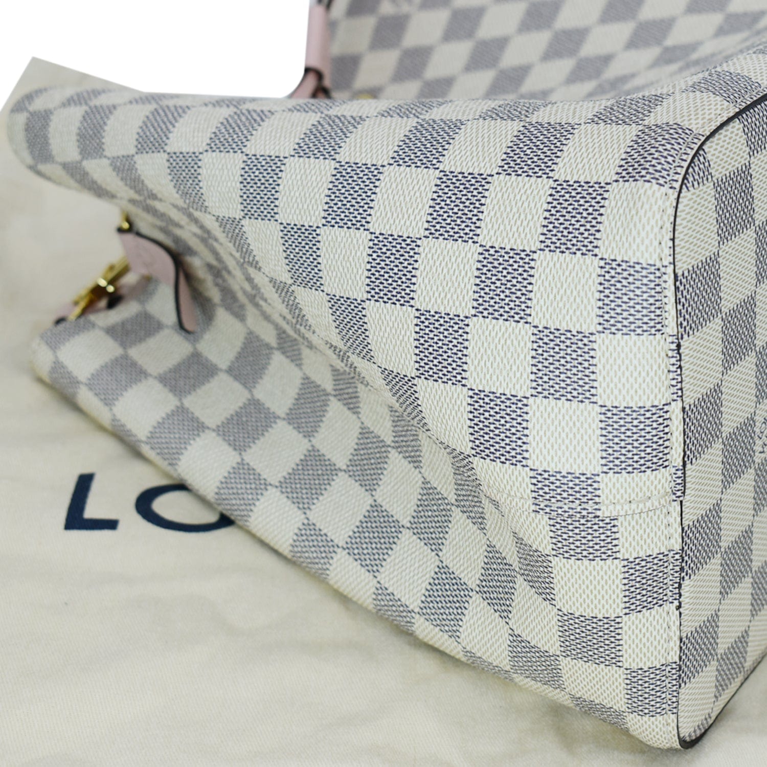 LOUIS VUITTON Neonoe MM Damier Azur Shoulder Bag Rose