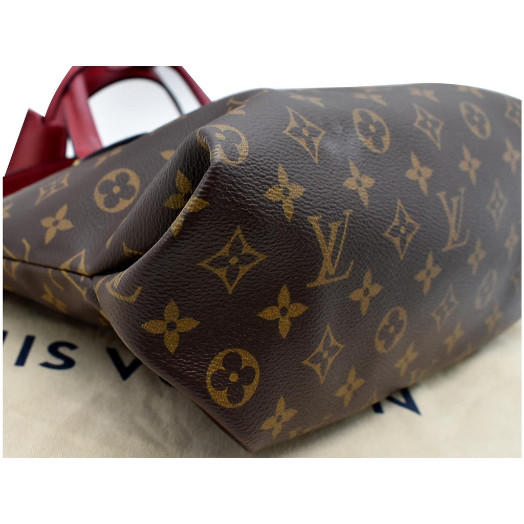 LOUIS VUITTON Flower Zipped PM Monogram Canvas Tote Bag Brown