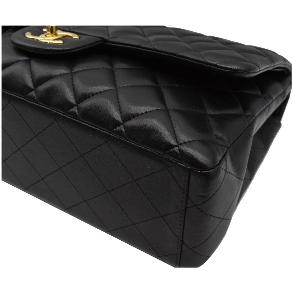 Chanel Maxi Double Flap  Leather Shoulder Bag Black