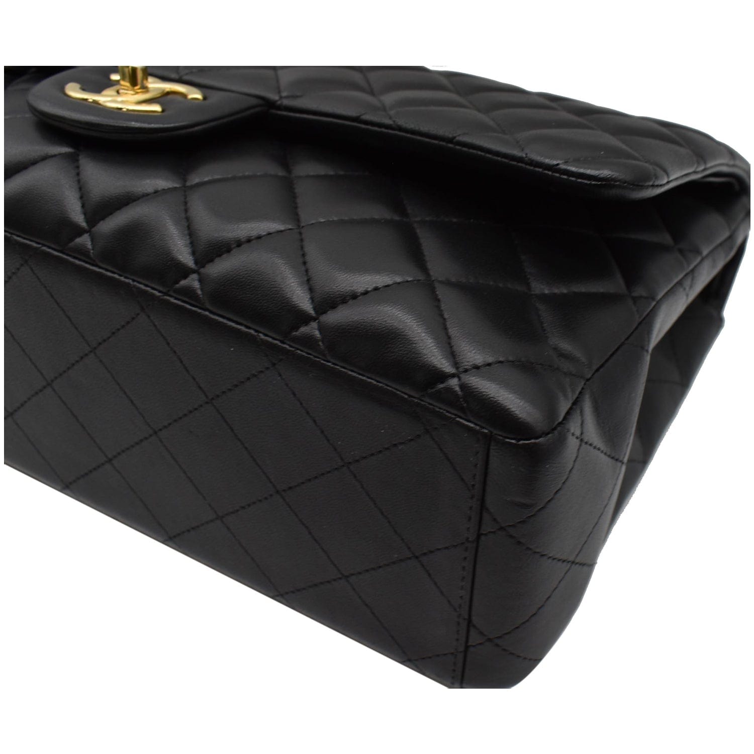Chanel Maxi Double Flap  Leather Shoulder Bag Black