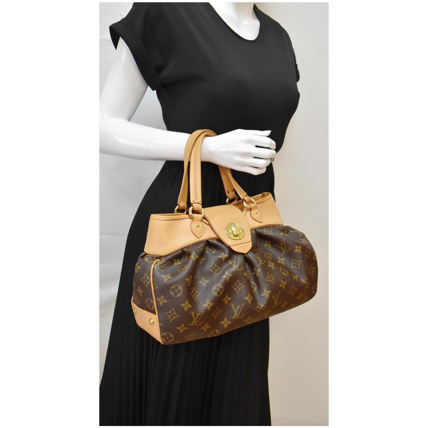 LOUIS VUITTON Boetie PM Monogram Canvas Satchel Bag Brown