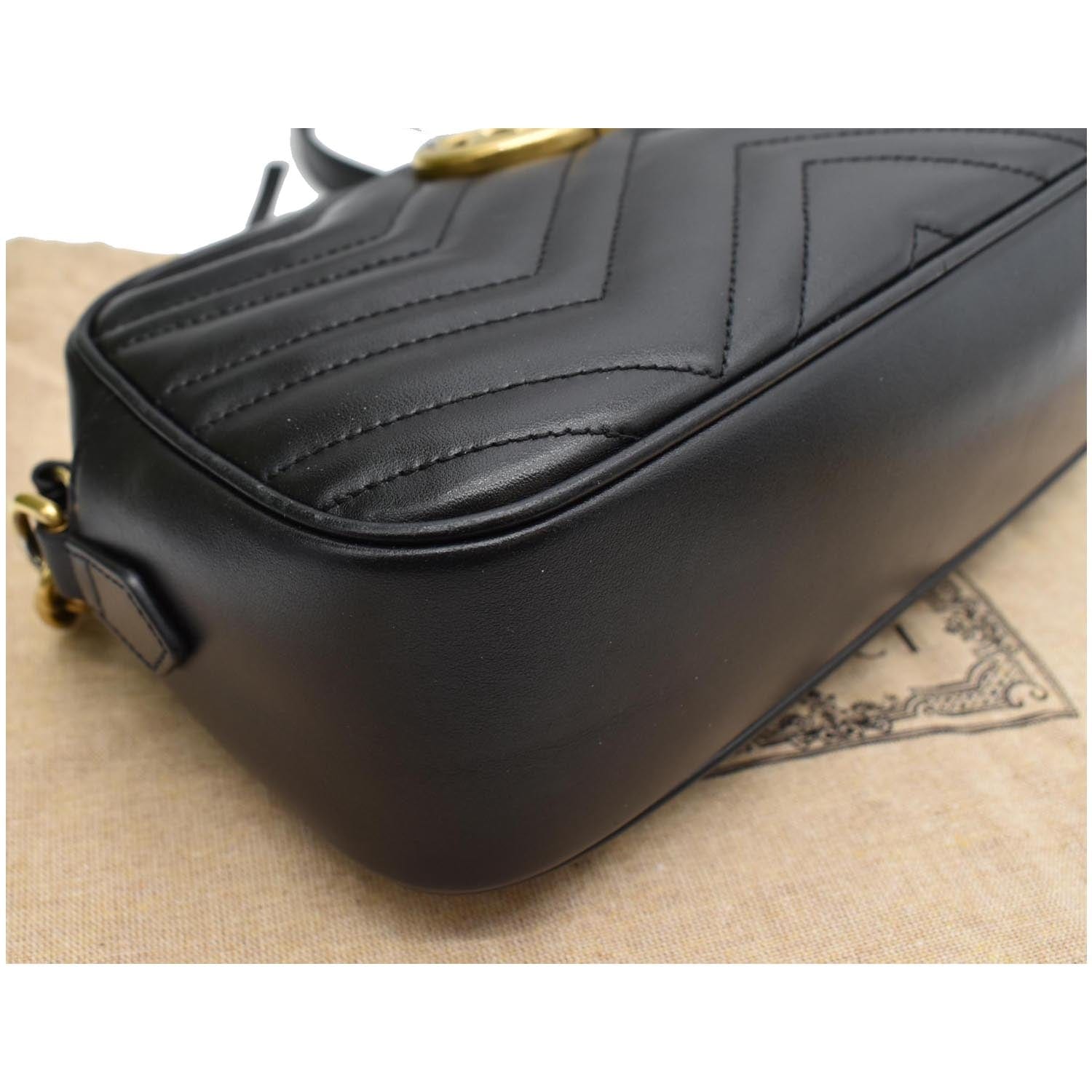 GUCCI Gucci Marmont Matelasse Small Leather Crossbody Bag Black