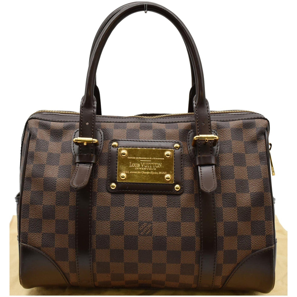 LOUIS VUITTON Berkeley Damier Ebene Satchel Bag Brown