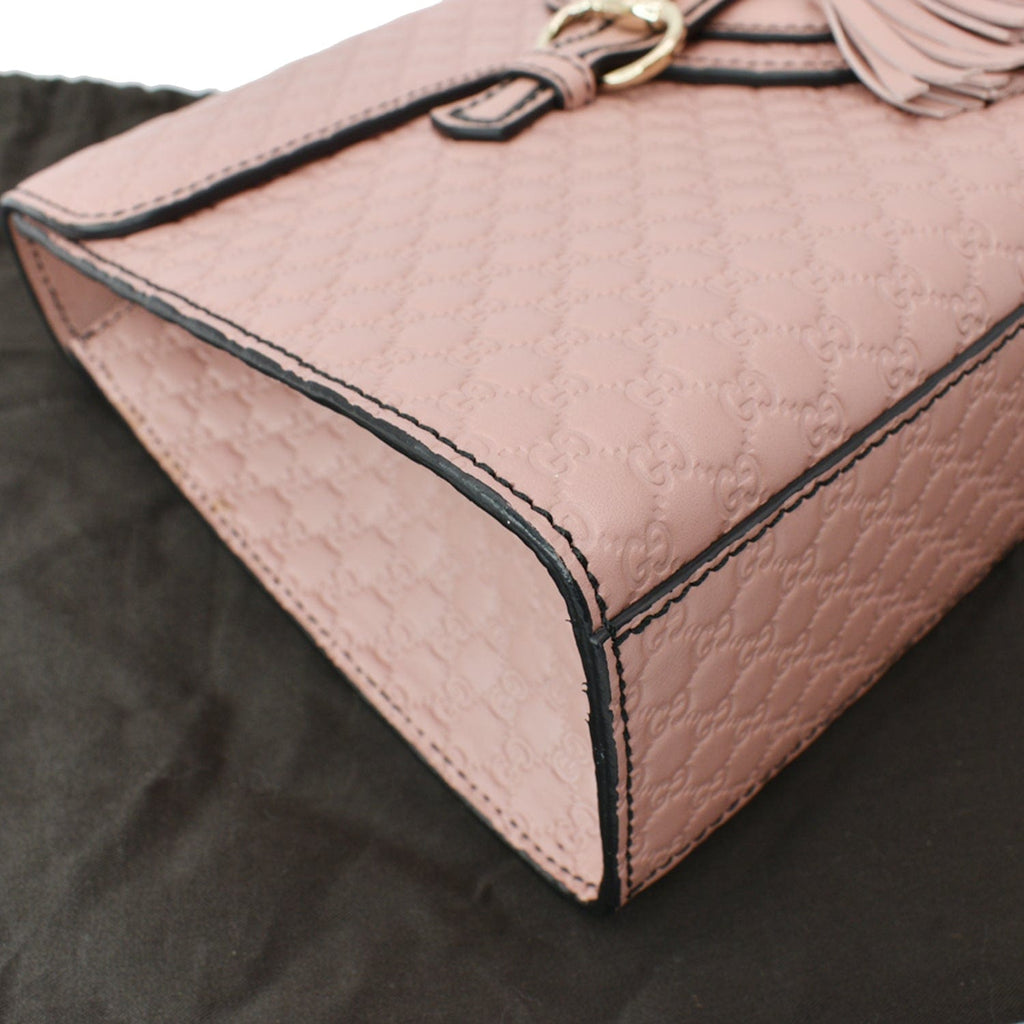 GUCCI Emily Medium Gucci Guccissima Leather Chain Shoulder Bag Light Pink 449635