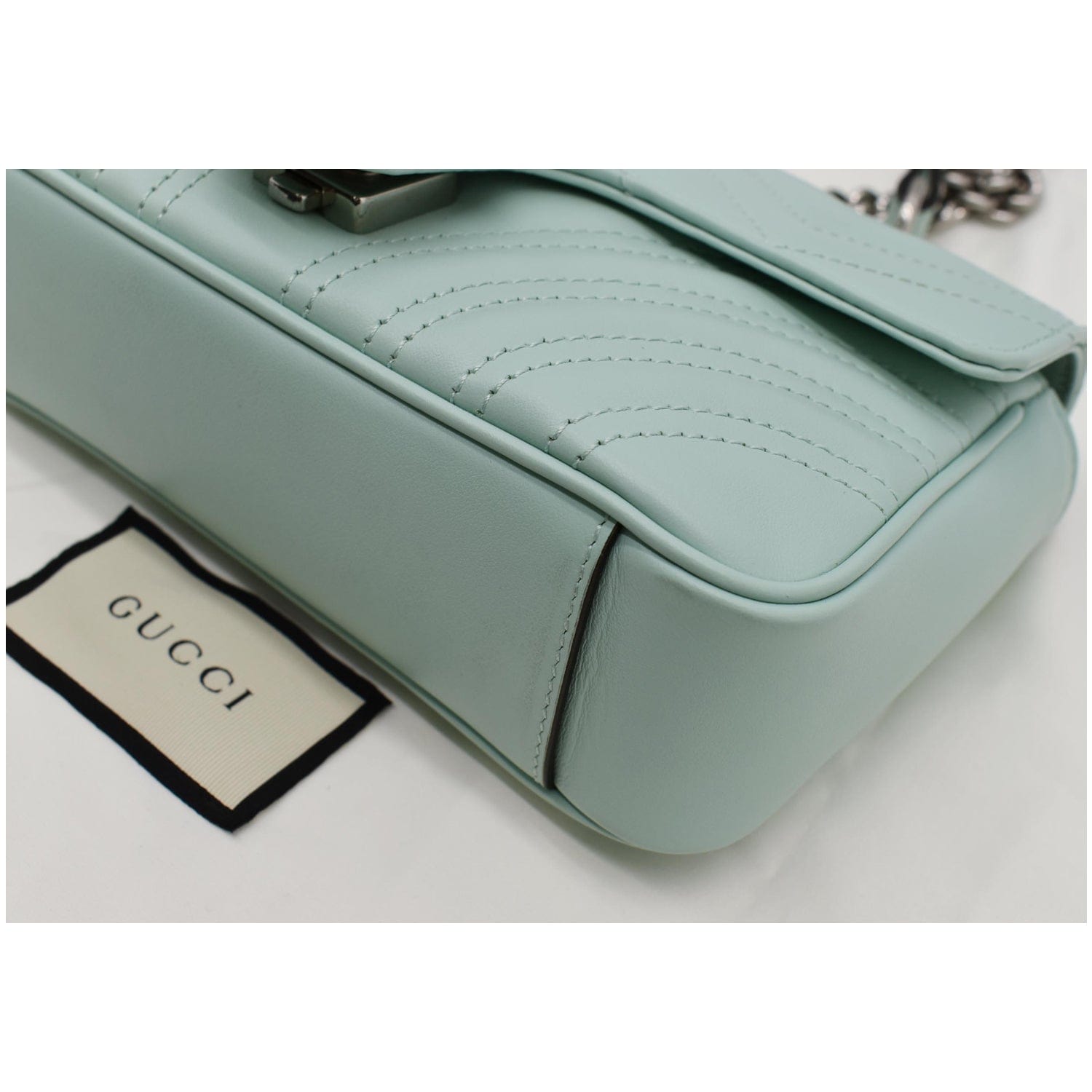 GUCCI Gucci Marmont Mini Matelasse Leather Crossbody Bag Bright Green 446744