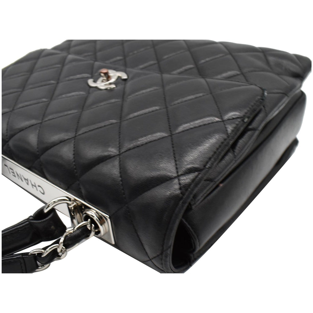 Chanel Trendy CC Large Flap Quilted  Leather Shoulder Bag Black