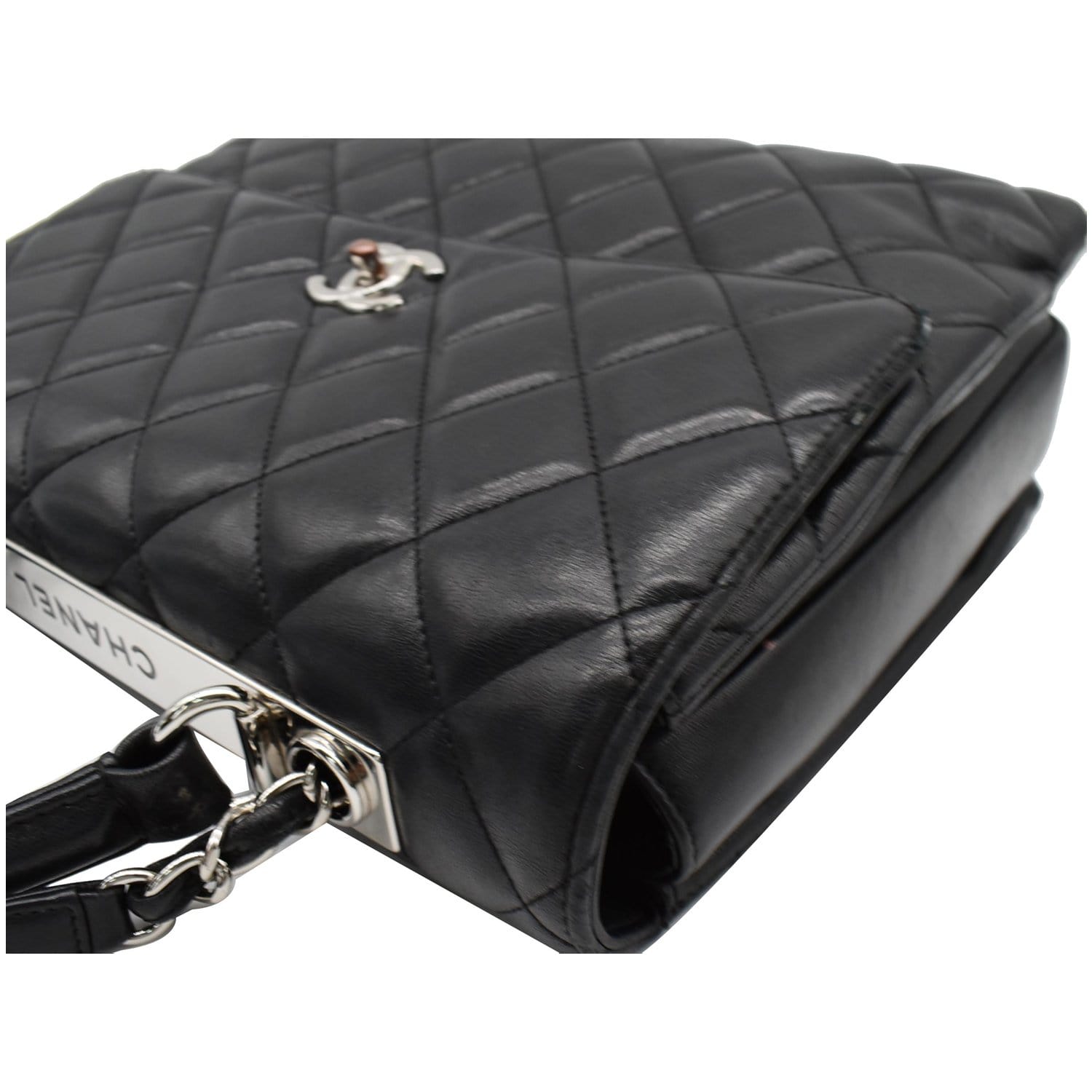 Chanel Trendy CC Large Flap Quilted  Leather Shoulder Bag Black