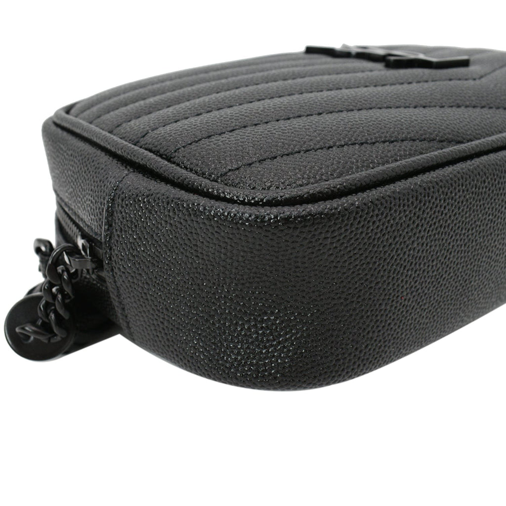 YVES SAINT LAURENT Mini Lou Leather Camera Crossbody Bag Black