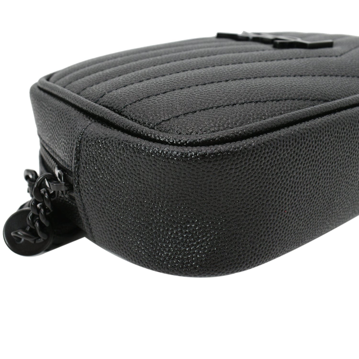 YVES SAINT LAURENT Mini Lou Leather Camera Crossbody Bag Black