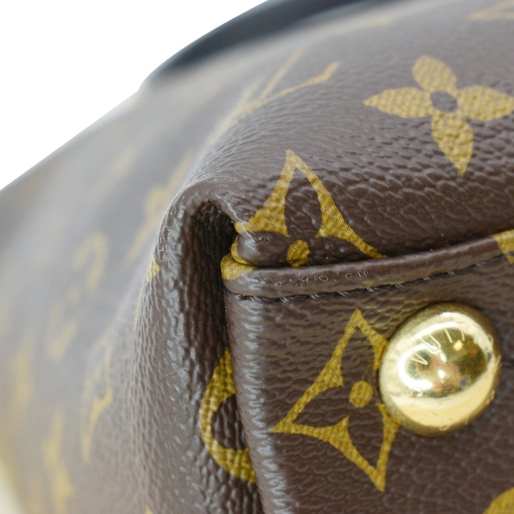 LOUIS VUITTON V MM Monogram Canvas Tote Shoulder Bag Bordeaux