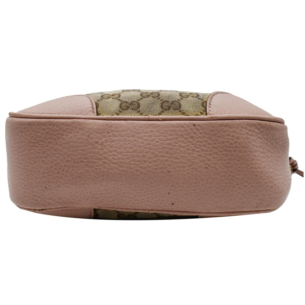 GUCCI Bree Gucci Canvas Leather Crossbody Bag Pink 449413