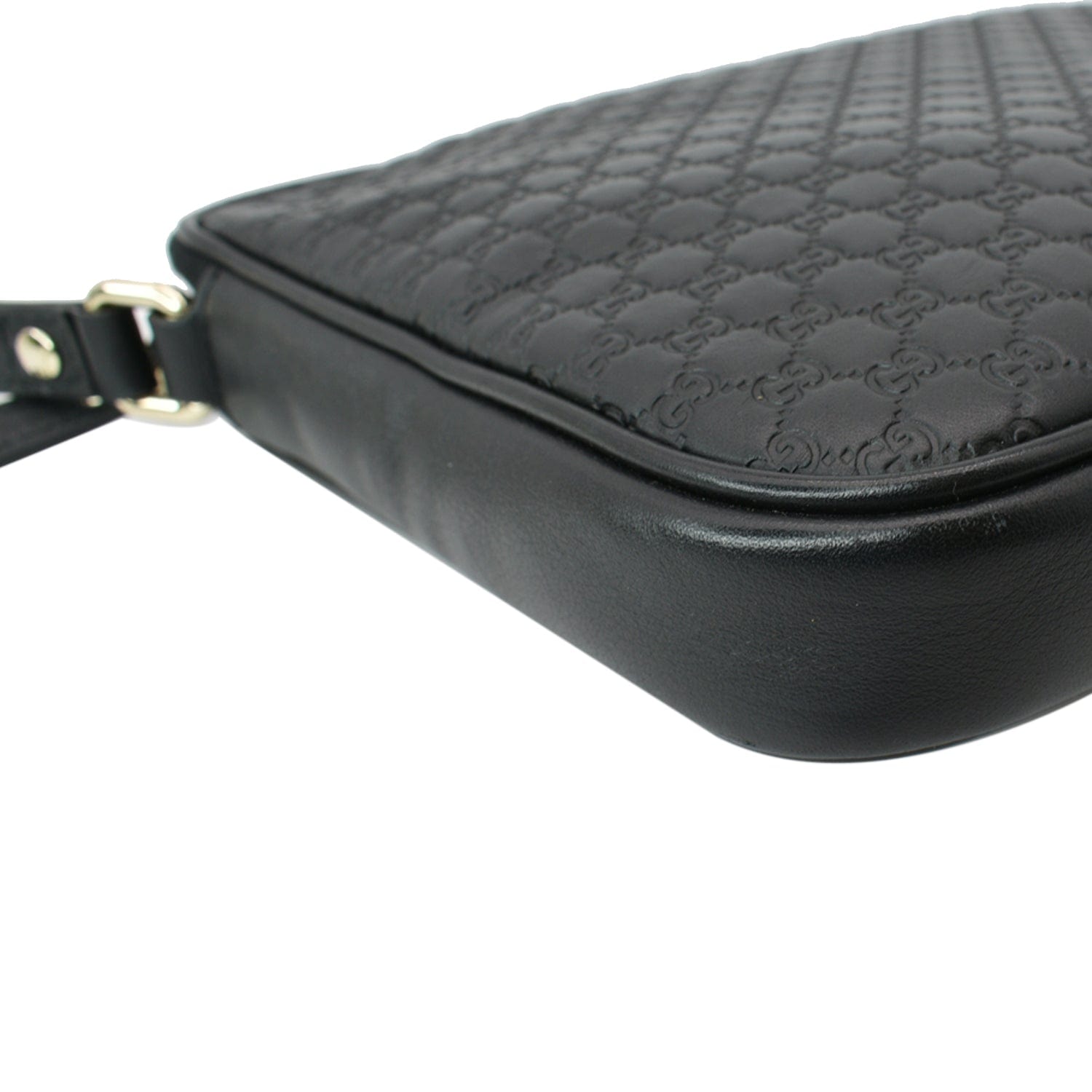 GUCCI Microguccissima Leather Clutch Bag Black 607726