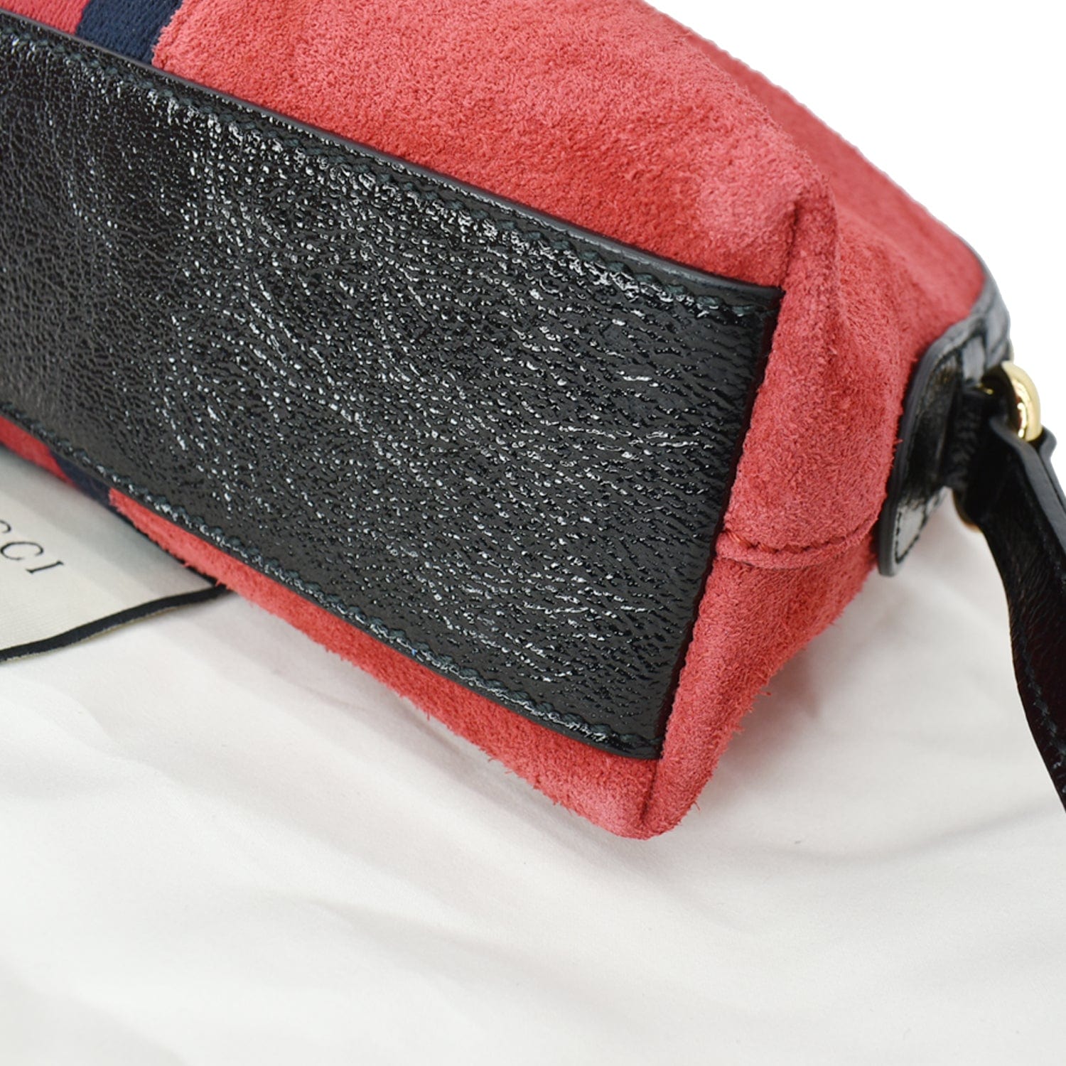 GUCCI Ophidia Gucci Small Suede Shoulder Bag Red 499621