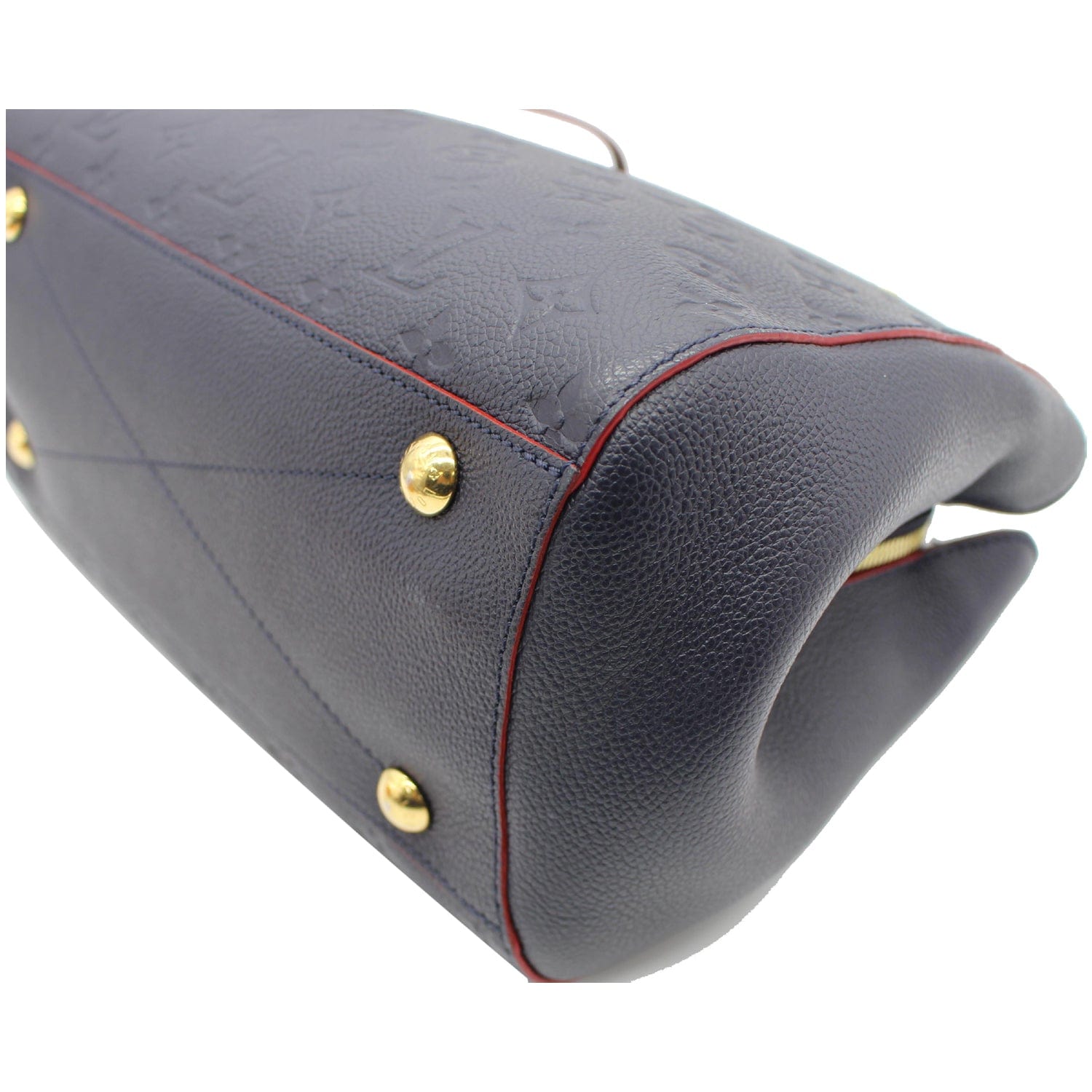 LOUIS VUITTON Montaigne MM Monogram Empreinte Shoulder Bag Blue