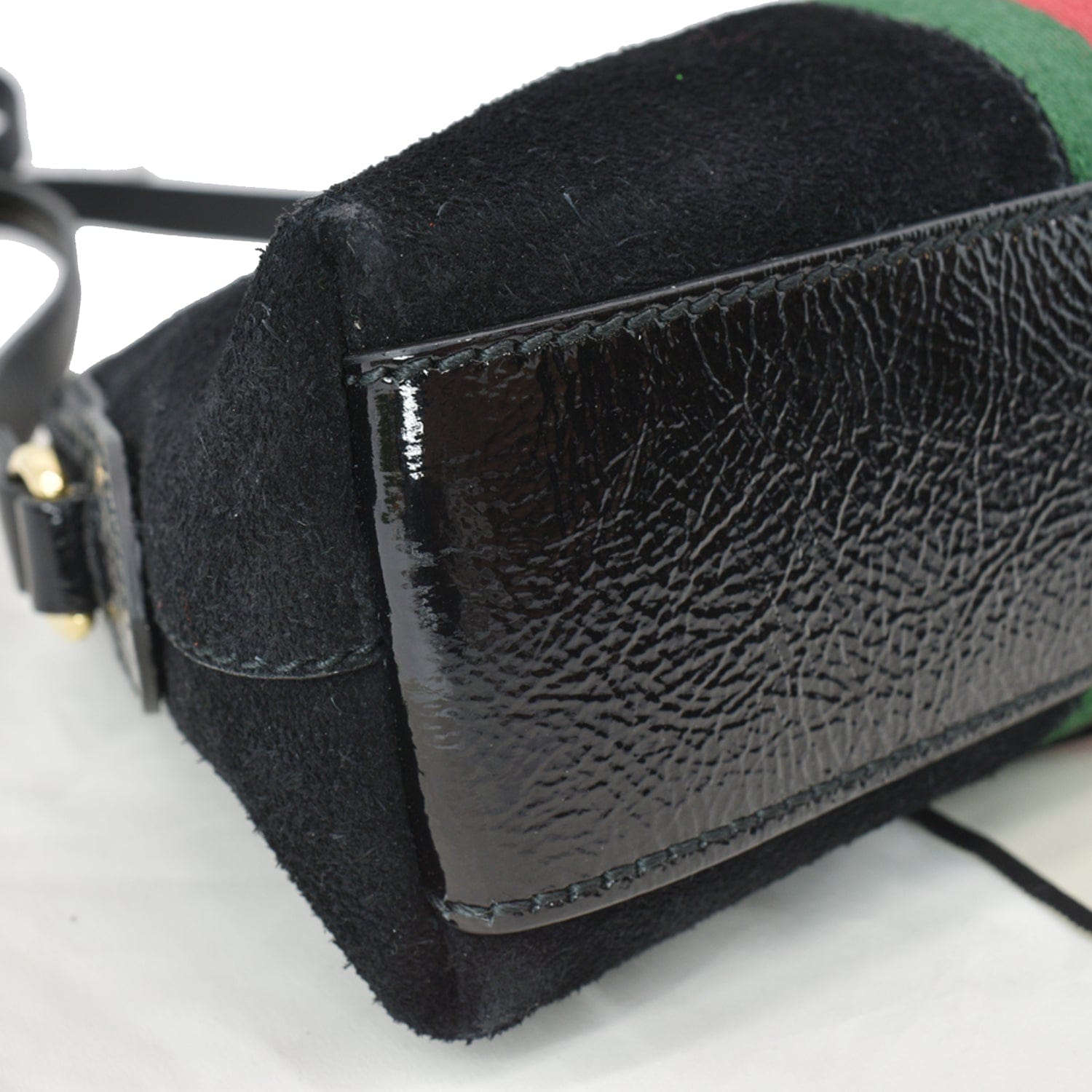 GUCCI Ophidia Gucci Small Suede Shoulder Bag Black 499621
