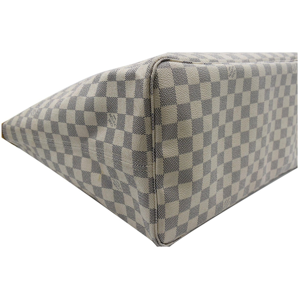 LOUIS VUITTON Neverfull GM Damier Azur Tote Shoulder Bag White