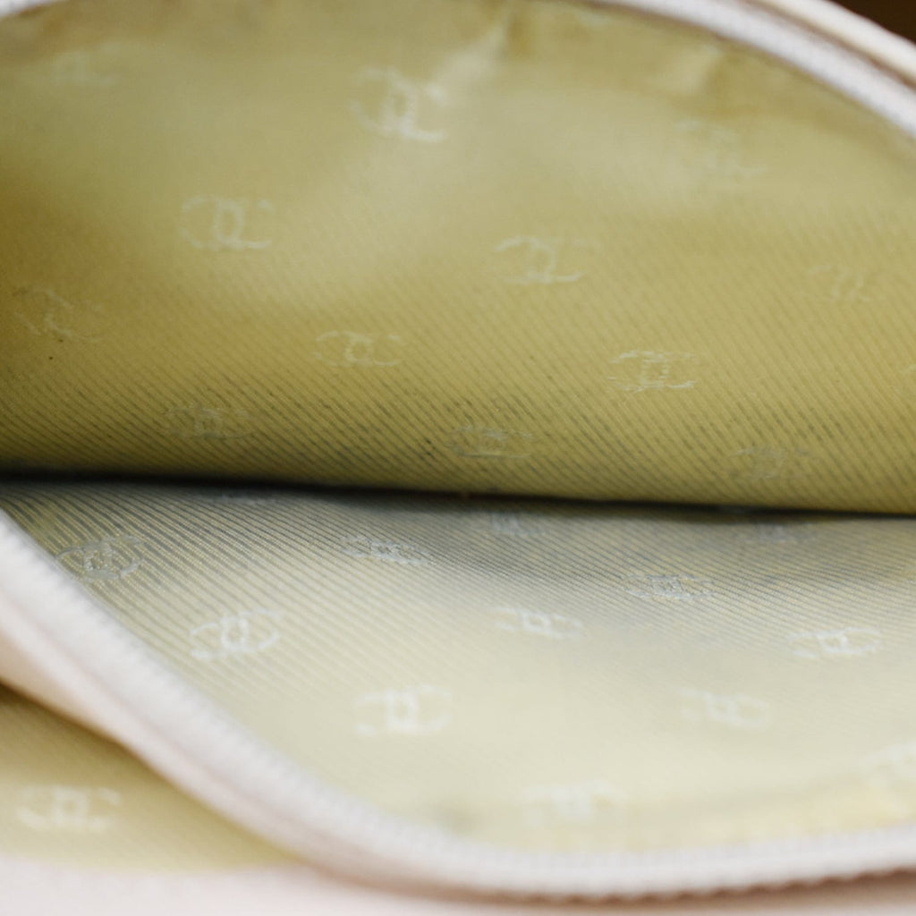Chanel Long Coco Button Bi-Fold Caviar Leather Wallet Beige