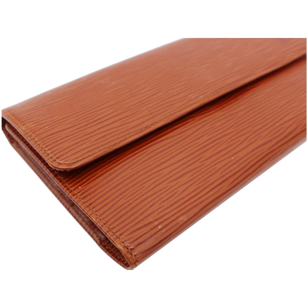 LOUIS VUITTON Continental Flap Epi Leather Wallet Orange - 15% OFF