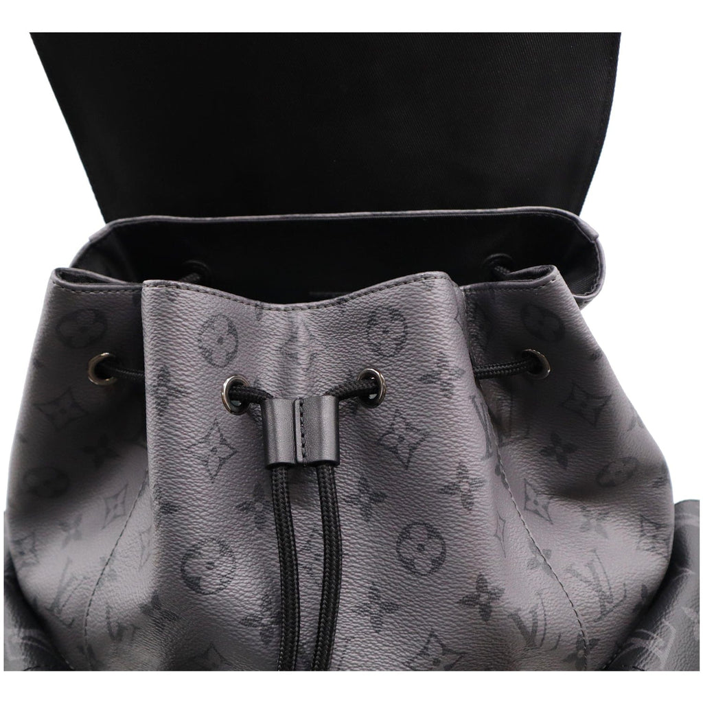 LOUIS VUITTON Christopher PM Reverse Monogram Eclipse Backpack Bag Black