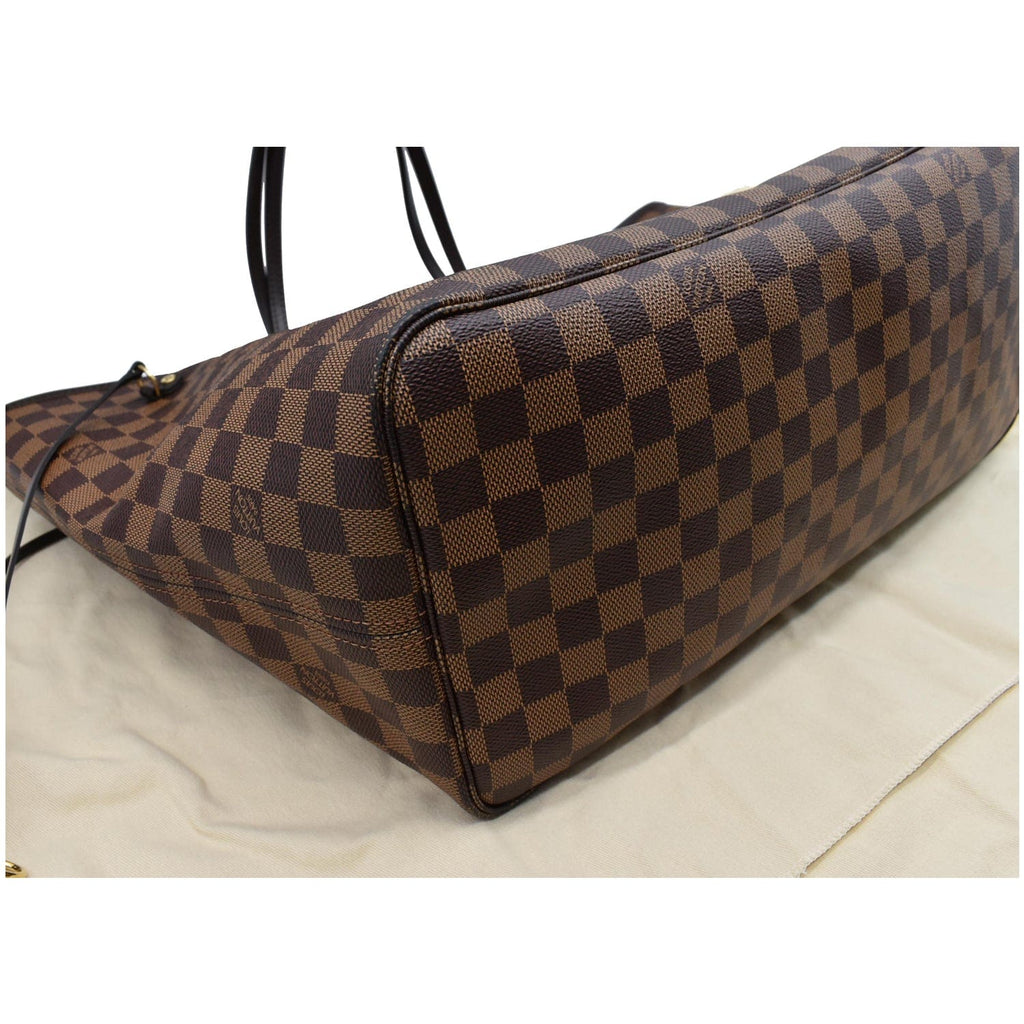 LOUIS VUITTON Neverfull GM Damier Ebene Tote Shoulder Bag Brown